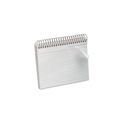 Oxford Spiral-Bound 5" x 8" Index Cards - Spiral - Ruled - 5" x 8" - White Paper - Perforated - Recycled - 1Each