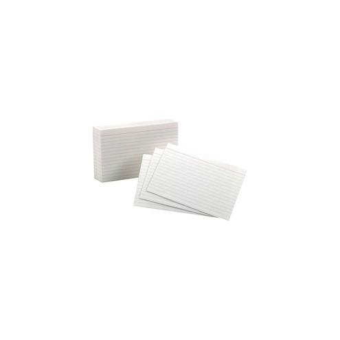 Oxford Ruled Index Cards - 4" x 6" - 85 lb Basis Weight - 100 / Pack - White