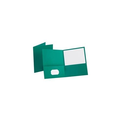 Oxford Twin Pocket Letter-size Folders - Letter - 8 1/2" x 11" Sheet Size - 100 Sheet Capacity - 2 Internal Pocket(s) - Leatherette Paper - Teal - Recycled - 25 / Box