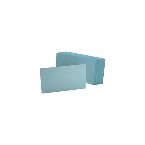 Oxford Colored Blank Index Cards - 100 Sheets - Plain - 3" x 5" - Blue Paper - Durable - 100 / Pack