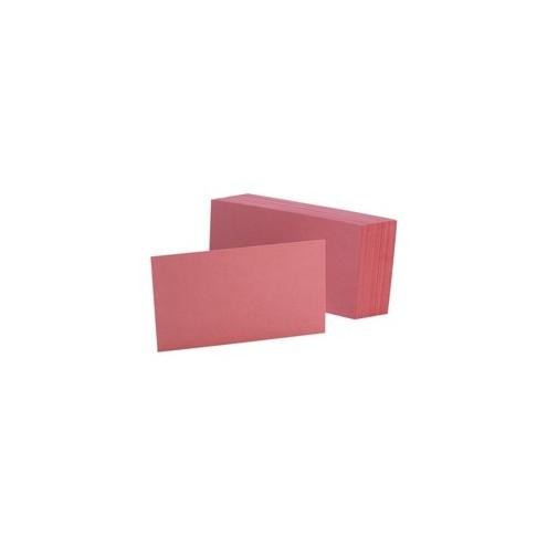 Oxford Colored Blank Index Cards - 100 Sheets - Plain - 3" x 5" - Cherry Paper - Durable - 100 / Pack