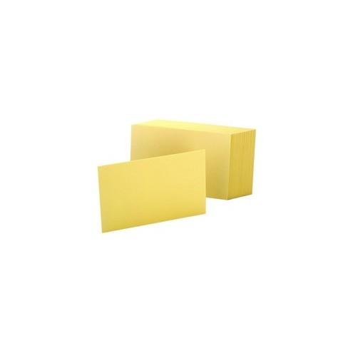 Oxford Colored Blank Index Cards - 100 Sheets - Plain - 4" x 6" - Canary Paper - Durable - 100 / Pack