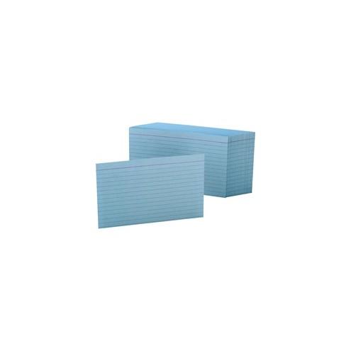 Oxford Colored Ruled Index Cards - 100 Sheets - Front Ruling Surface - 4" x 6" - Blue Paper - Durable - 100 / Pack