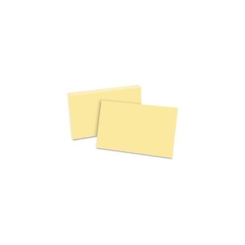 Oxford Colored Blank Index Cards - 5" x 8" - Canary Paper - Recycled - 100 / Pack