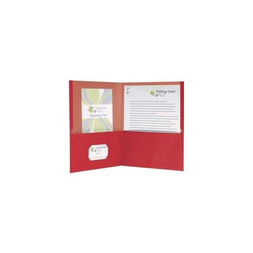 Oxford EarthWise Recycled Twin Pocket Folders - Letter - 8 1/2" x 11" Sheet Size - 100 Sheet Capacity - 2 Pocket(s) - Red - Recycled - 25 / Box