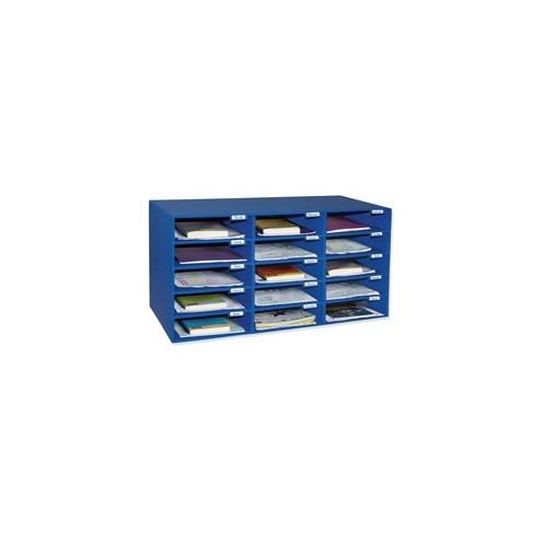 Classroom Keepers 15-Slot Mailbox - 15 Compartment(s) - Compartment Size 3" x 12.50" x 10" - 16.4" Height x 31.5" Width x 12.9" Depth - Recycled - Blue - Cardboard - 1Each