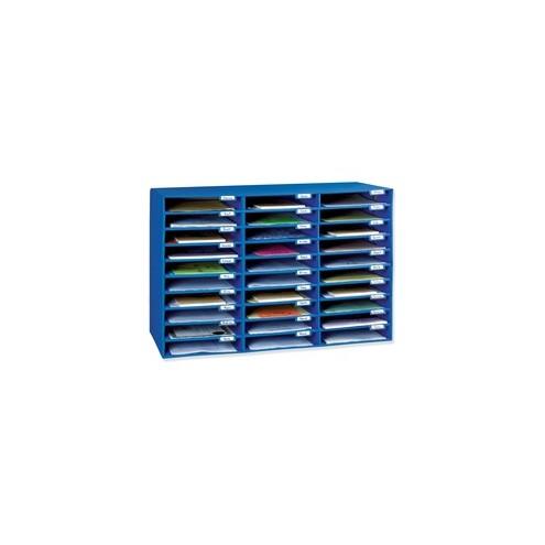 Classroom Keepers 30-Slot Mailbox - 30 Pocket(s) - Compartment Size 1.80" x 12.50" x 10" - 21" Height x 31.6" Width x 12.8" Depth - Recycled - Blue - 1Each