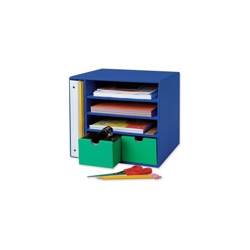 Classroom Keepers Management Center - 4 Compartment(s) - 2 Drawer(s) - Drawer Size 3.50" x 4.88" - 12.4" Height x 13.5" Width x 12.4" Depth - Recycled - Blue - 1Each