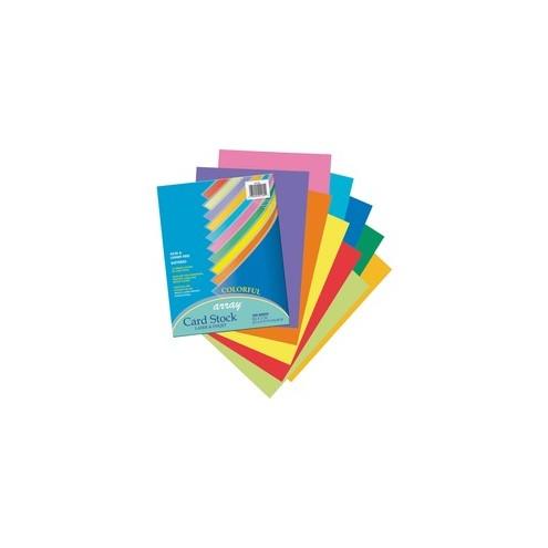 Pacon Laser Print Printable Multipurpose Card Stock - 10% Recycled - Letter - 8.50" x 11" - 65 lb Basis Weight - 100 Sheets/Pack - Card Stock - 10 Assorted Colors