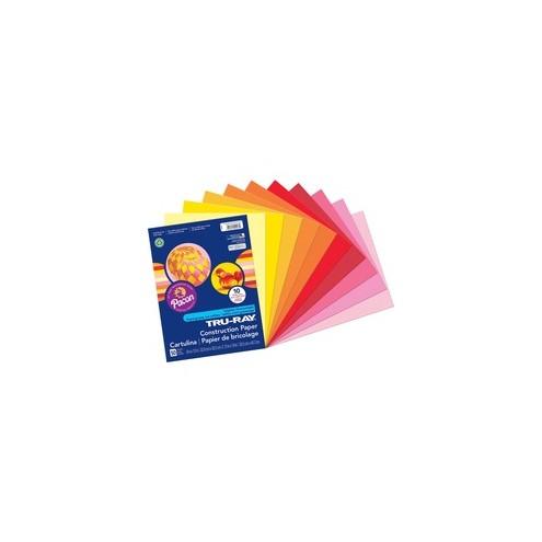 Tru-Ray Construction Paper - Project, Bulletin Board - 12" x 9" - 1 Pack - Warm Assorted - Paper