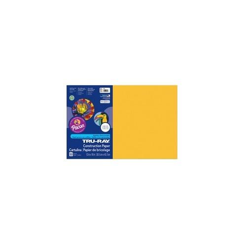 Tru-Ray Construction Paper - Project - 18" x 12" - 50 / Pack - Gold - Sulphite