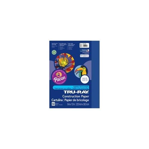 Tru-Ray Heavyweight Construction Paper - 12" x 9" - 50 / Pack - Royal Blue - Sulphite