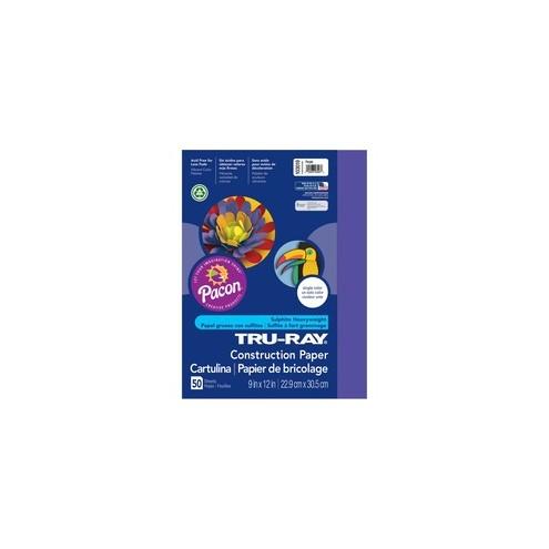 Tru-Ray Construction Paper - 12" x 9" - 50 / Pack - Purple