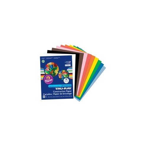 Tru-Ray Construction Paper - 12" x 9" - 50 / Pack - Assorted - Sulphite