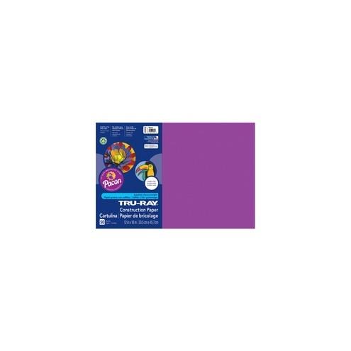 Tru-Ray Heavyweight Construction Paper - Art - 0.50" x 12" x 18" - 1 Pack - Magenta - Sulphite