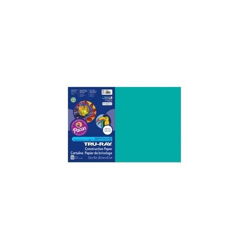 Tru-Ray Construction Paper - Project, Bulletin Board - 18" x 12" - 50 / Pack - Turquoise - Sulphite