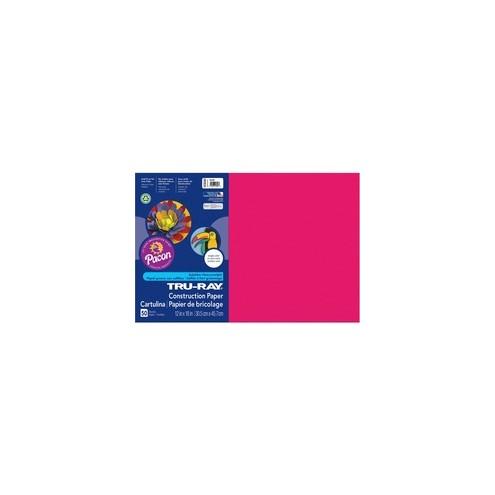 Tru-Ray Heavyweight Construction Paper - Art - 12" x 18" - 1 Pack - Scarlet - Sulphite