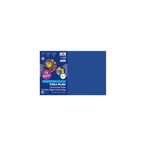 Tru-Ray Heavyweight Construction Paper - 18" x 12" - 50 / Pack - Royal Blue - Sulphite