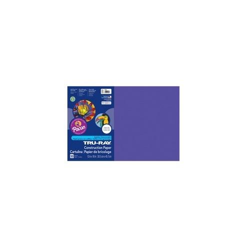 Tru-Ray Heavyweight Construction Paper - Art - 12" x 18" - 1 Pack - Purple - Sulphite