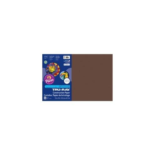 Tru-Ray Heavyweight Construction Paper - 18" x 12" - 76 lb Basis Weight - 50 / Pack - Dark Brown - Sulphite