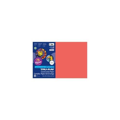 Tru-Ray Heavyweight Construction Paper - 18" x 12" - 1 Pack - Red - Sulphite