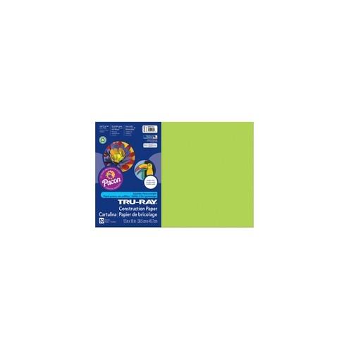 Tru-Ray Construction Paper - 18" x 12" - 76 lb Basis Weight - 50 / Pack - Brilliant Lime