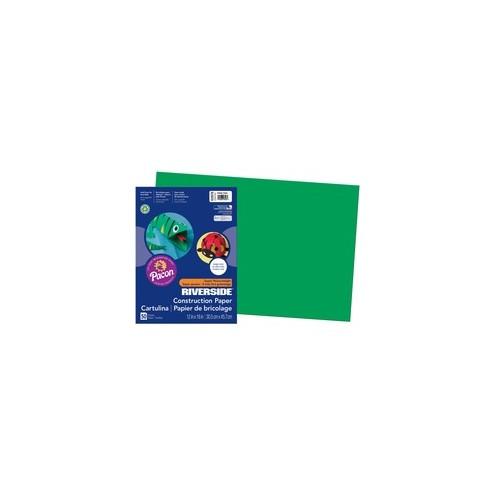 Riverside Construction Paper - Classroom, Art - 18" x 12" - 50 / Pack - Holiday Green - Groundwood