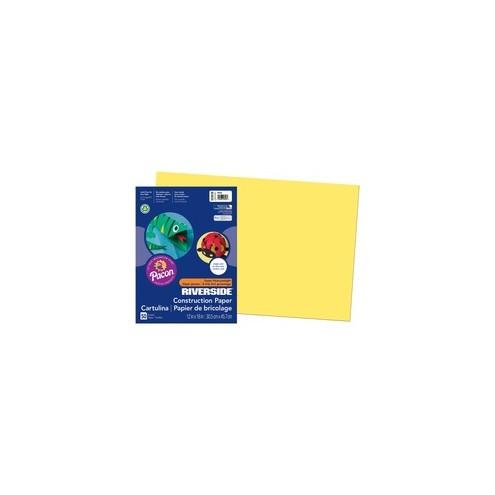 Riverside Construction Paper - Multipurpose - 18" x 12" - 50 / Pack - Yellow