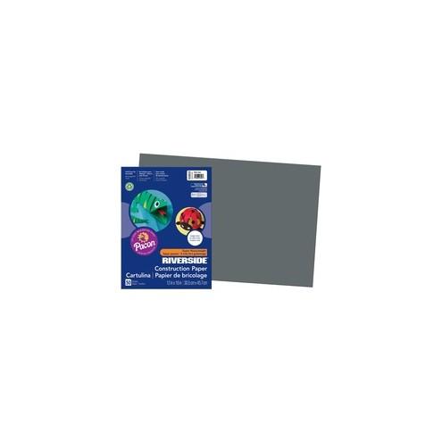 Riverside Construction Paper - Multipurpose, Classroom Activities, Art - 18" x 12" - 50 / Pack - Slate Gray - Groundwood