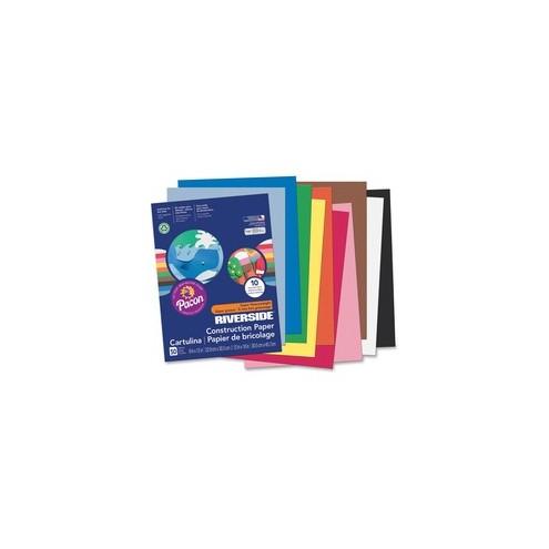 Riverside Construction Paper - Multipurpose - 12" x 9" - 50 / Pack - Assorted - Paper