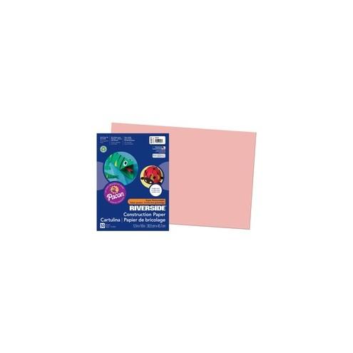 Riverside Construction Paper - Classroom, Art, Multipurpose - 18" x 12" - 50 / Pack - Salmon - Groundwood