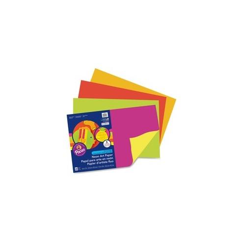 Pacon Neon Art Paper - Art - 18" x 12" - 76 lb Basis Weight - 1 Pack - Assorted Neon