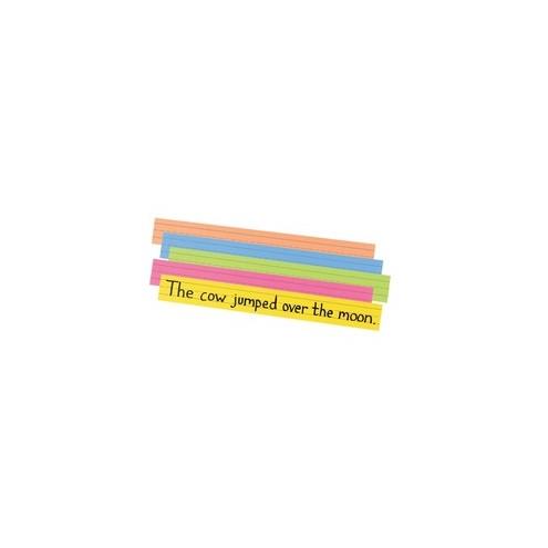 Pacon Super Bright Sentence Strips - 3"H x 24"W - Dual-Sided - 1.5" Rule/Single Line Rule - 100 Strips/Pack - 5 Assorted Super Bright Colors