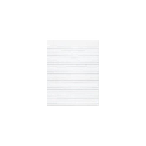 Pacon Composition Paper - Letter - Wide Ruled - 0.38" Ruled - Ruled Red Margin - 8 1/2" x 11" - White Paper - Unpunched - 500 / Ream