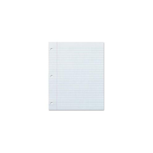 Ecology Recycled Filler Paper - Letter - 500 Sheets - Printed - Wide Ruled - Red Margin - 3 Hole(s) - Letter 8.5" x 11" - White Paper - 1Pack - 100% Recycled