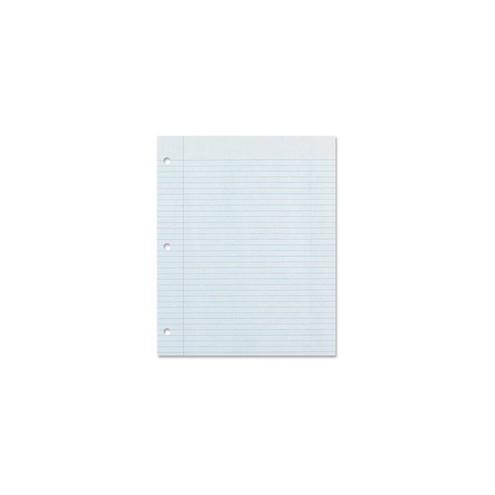 Ecology Recycled Filler Paper - Letter - 500 Sheets - Printed - College Ruled - Red Margin - 3 Hole(s) - Letter 8.5" x 11" - White Paper - 500 / Pack - 100% Recycled