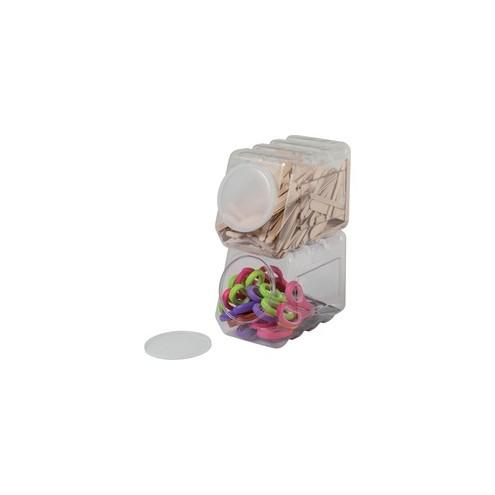 Pacon Interlocking Storage Container With Lid - External Dimensions: 5.5" Width x 9.5" Depth x 6.8" Height - Interlocking Closure - Plastic - Clear - 1 Each