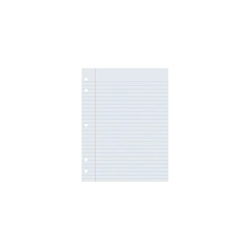 Pacon Hole Punched Notebook Filler Paper - 8 1/2" x 10 1/2" - White Binder - 100 / Pack