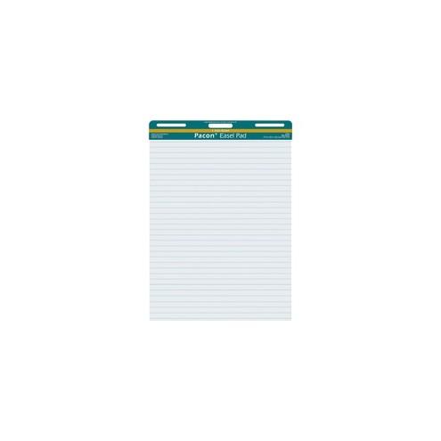 Pacon Ruled Easel Pads - 50 Sheets - Stapled/Glued - Front Ruling Surface - Ruled - 1" Ruled - 27" x 34" - White Paper - Chipboard Cover - Perforated, Bond Paper - 50 / Pad