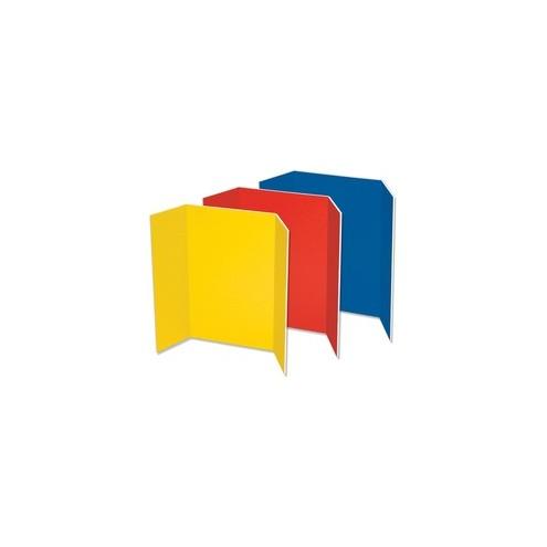 Pacon Spotlight Tri-fold Foam Presentation Boards - 48" Height x 36" Width - Blue Foam, Red, Yellow Surface - Tri-fold, Smooth, Rigid, Lightweight - 6 / Carton