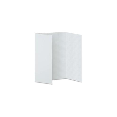 Pacon Fade-Away Foam Presentation Boards - 22" Height x 28" Width - White Foam, Paper Surface - Sturdy, Tri-fold, Fade-Away Grid - 3 / Carton