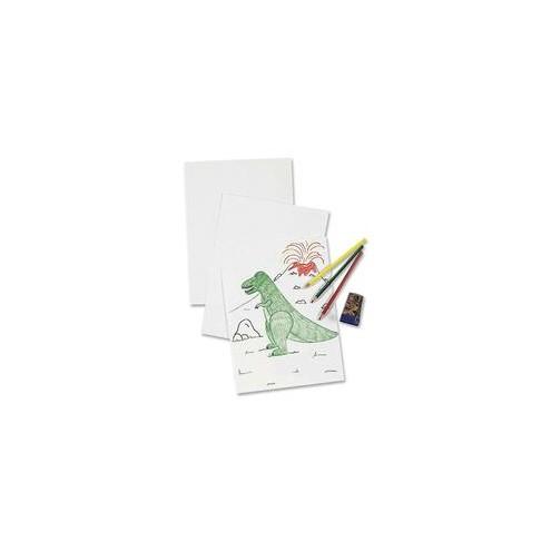 Pacon Drawing Paper - 500 Sheets - Plain - 9" x 12" - White Paper - Mediumweight - Recycled - 500 / Ream