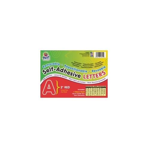 Pacon Reusable Self-Adhesive Letters - (Uppercase Letters, Number, Punctuation Marks) Shape - Self-adhesive - Acid-free, Fadeless - 2" Length - Puffy Font - Red - 159 / Pack