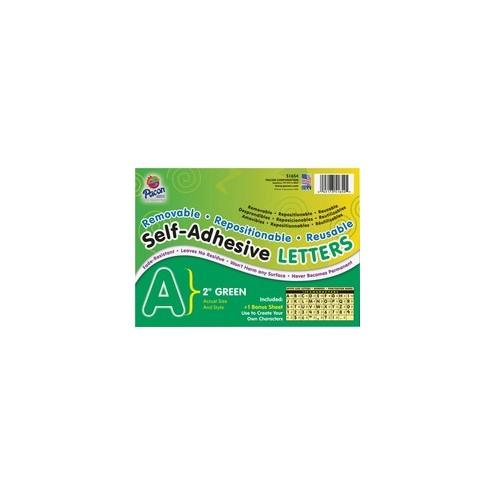 Pacon Reusable Self-Adhesive Letters - (Uppercase Letters, Number, Punctuation Marks) Shape - Self-adhesive - Acid-free, Fadeless - 2" Length - Puffy Font - Green - 159 / Pack