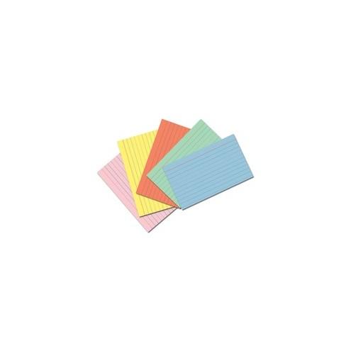 Pacon Index Cards - Ruled - 3" x 5" - Pink, Blue, Orange, Canary, Green Paper - 75 / Pack