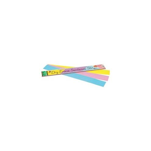 Pacon Dry Erase Sentence Strips - 3"H x 24"W - 1.5" Ruled - Dry Erase - 30 Strips/Pack - 3 Assorted Colors