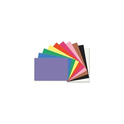 SunWorks Construction Paper - Multipurpose - 0.80" x 36"24" - 50 / Pack - Assorted, Blue, Brown, Holiday Green, Orange, Pink, Scarlet, Violet, White, Yellow