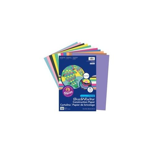 SunWorks Construction Paper Smart-Stack - Art Classes - 12" x 18" - 150 / Pack - Assorted