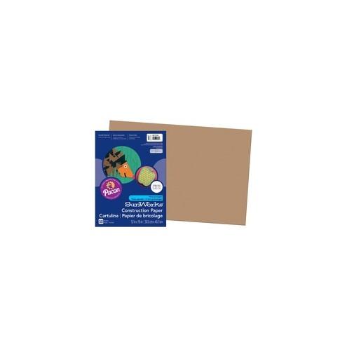 SunWorks Construction Paper - Art - 0.40" x 18"12" - 50 / Pack - Light Brown - Paper