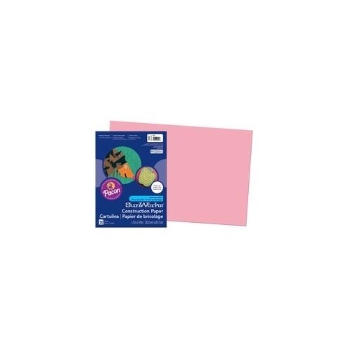 SunWorks Construction Paper - Multipurpose - 0.50" x 12"18" - 50 / Pack - Pink